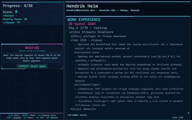 I Created an Interactive Resume Space Invader Game