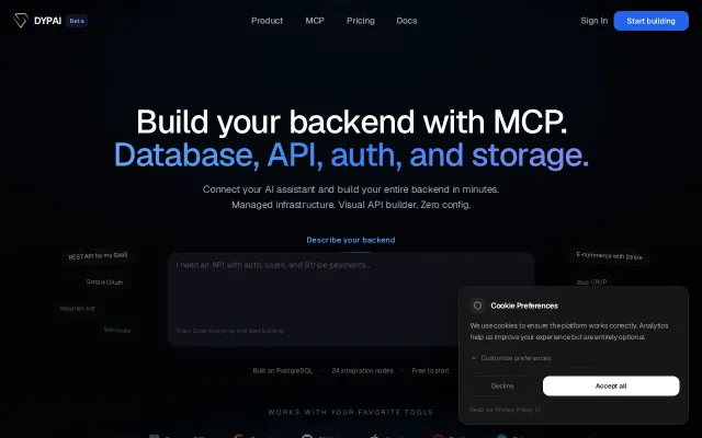 Dypai – Build back ends via MCP