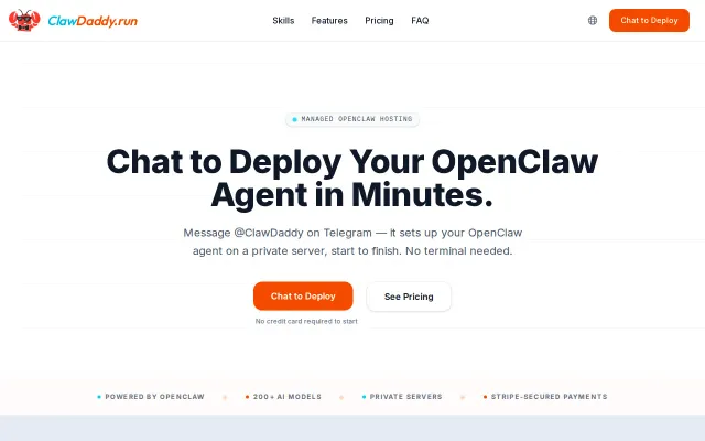 ClawDaddy – Deploy OpenClaw by chatting with one on Telegram