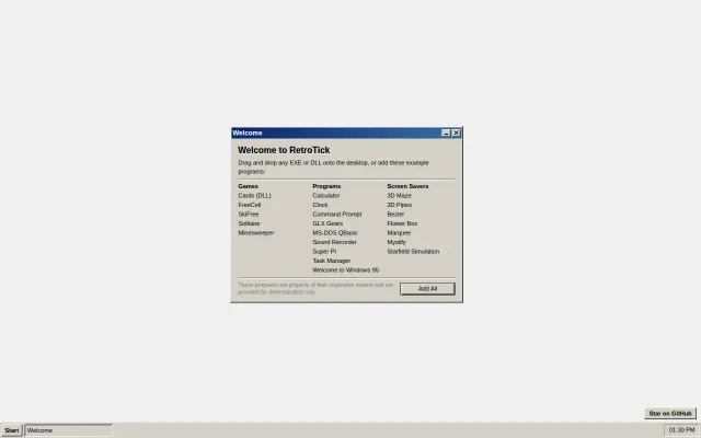 RetroTick – Run classic Windows EXEs in the browser