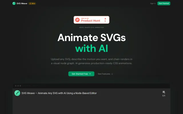 SVG Weave. A node graph editor that animates SVGs with AI