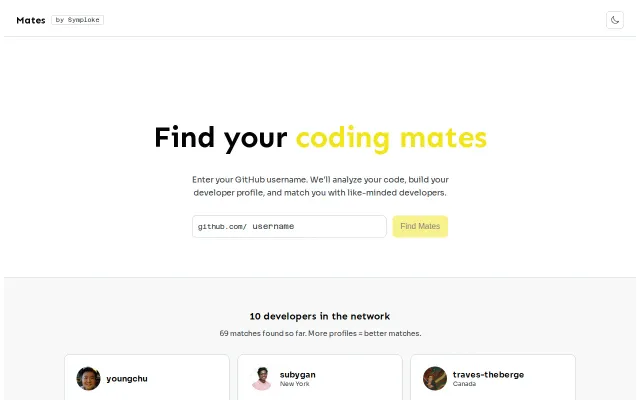 Find like-minded developers from your GitHub activity