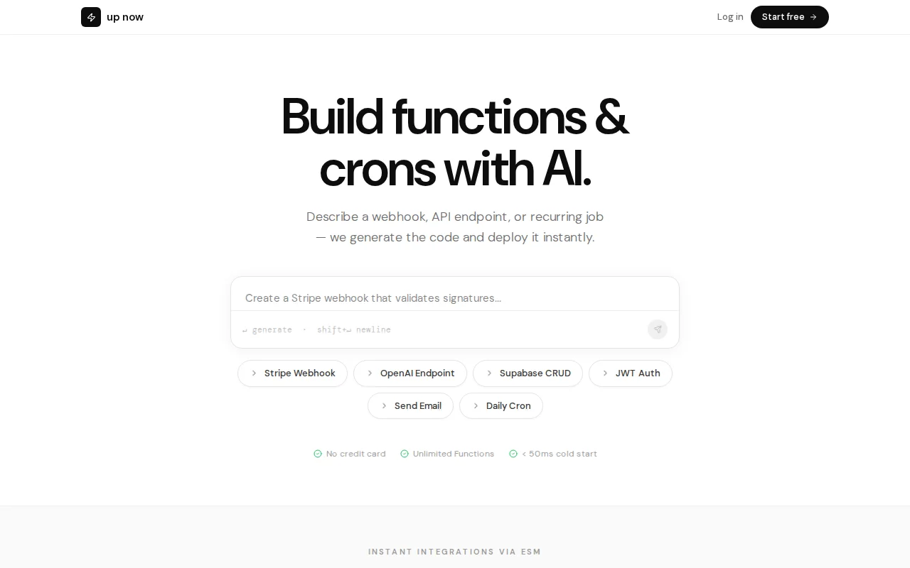 AI-Native Function and Cron as a Service