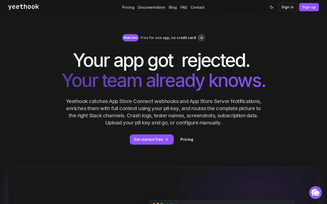 Yeethook, Enriched App Store Connect Webhooks to Slack