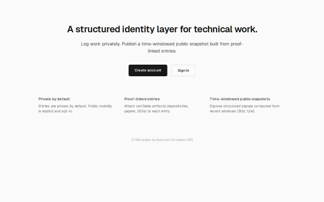 QF STEM Ledger – Logging Structured Cognitive Work
