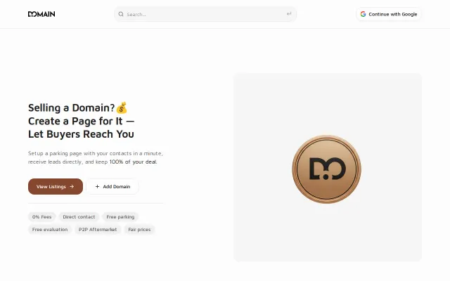 Use your domain as its own sale page