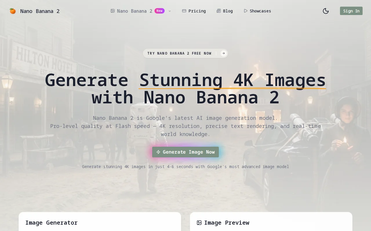Nano Banana 2 – 4K AI image generator with accurate text rendering