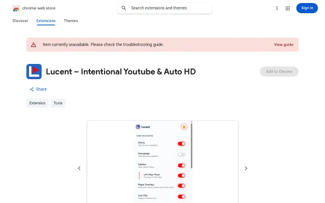 Lucent – Open-source ext. to remove YouTube distractions and lock HD