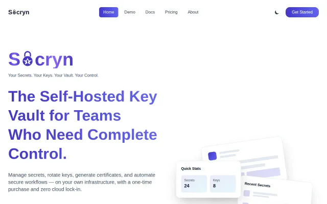 Secryn – a self-hosted secrets vault for dev teams (public demo)