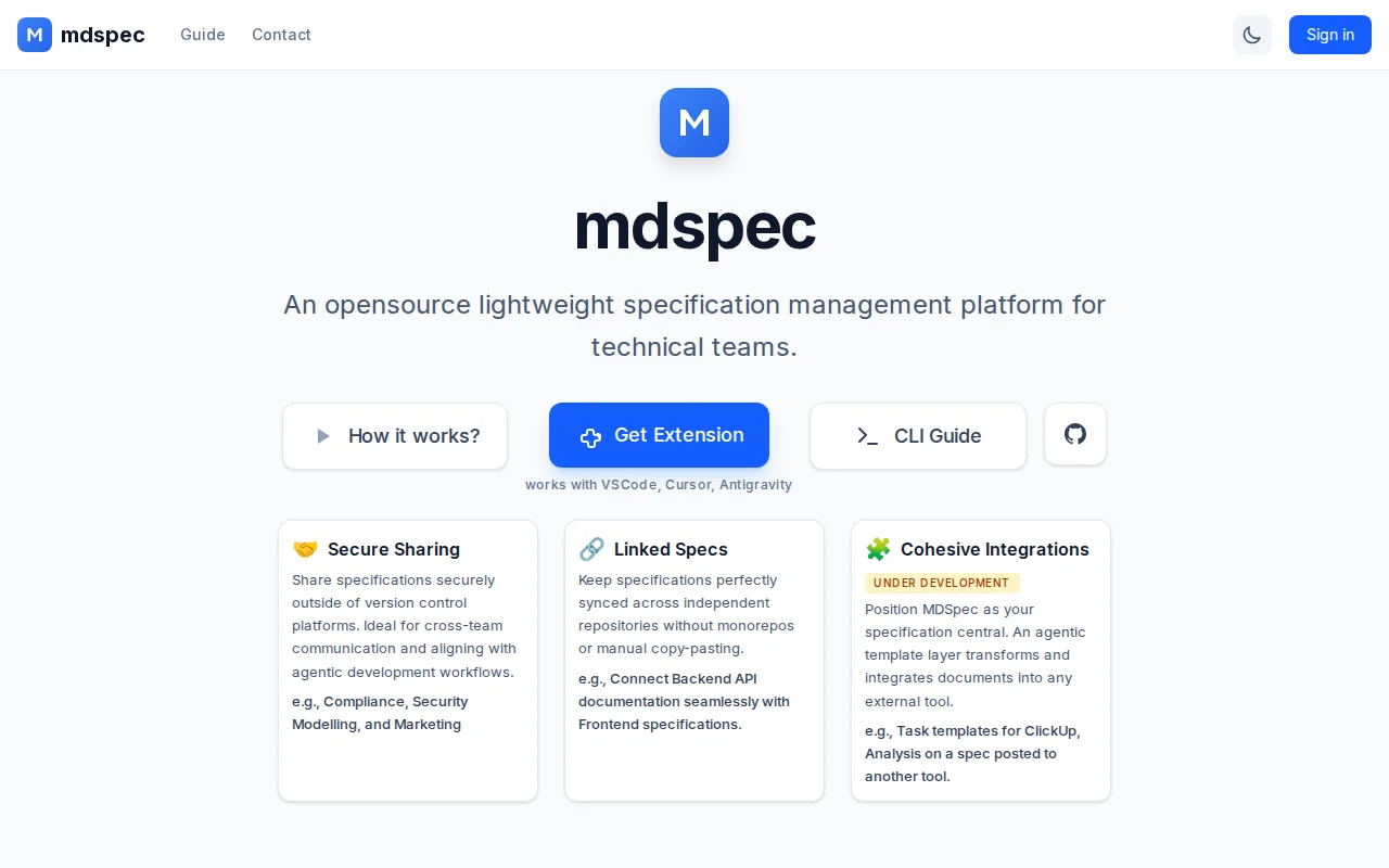 Mdspec.dev – open-source spec management platform for technical teams