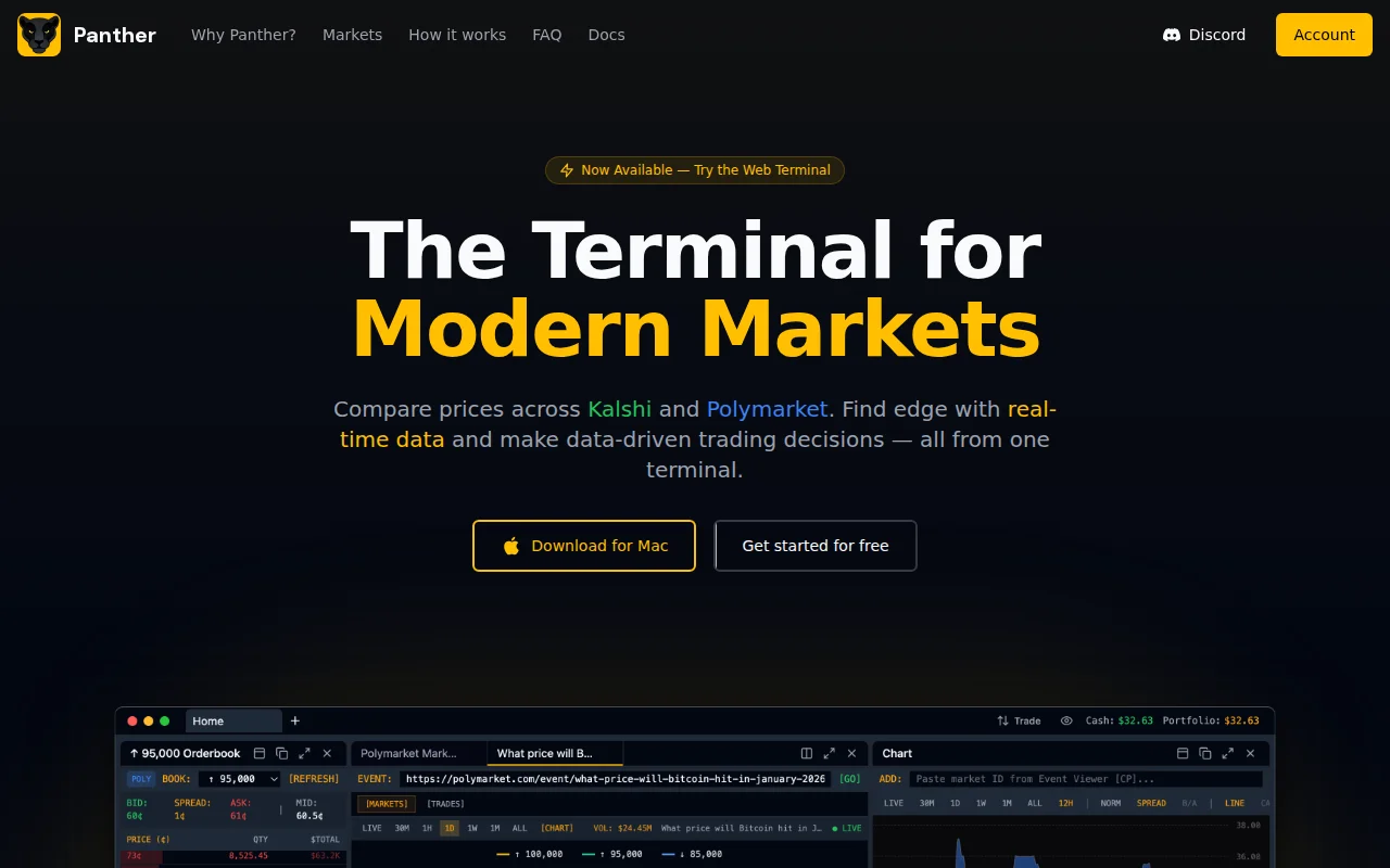 Panther - Bloomberg Terminal for prediction markets now in early access