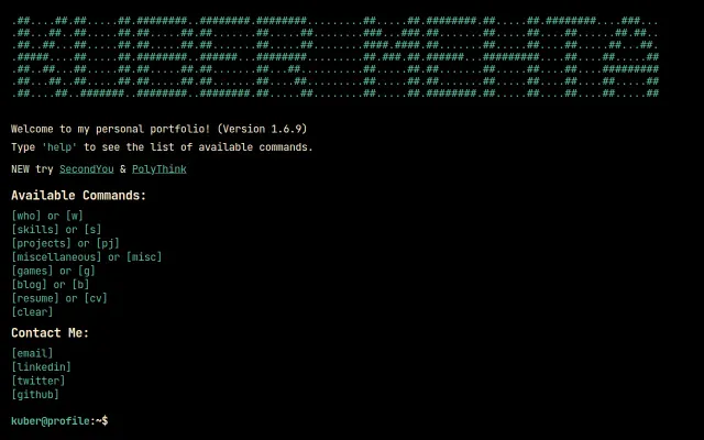 Terminal-Style Portfolio on the Internet