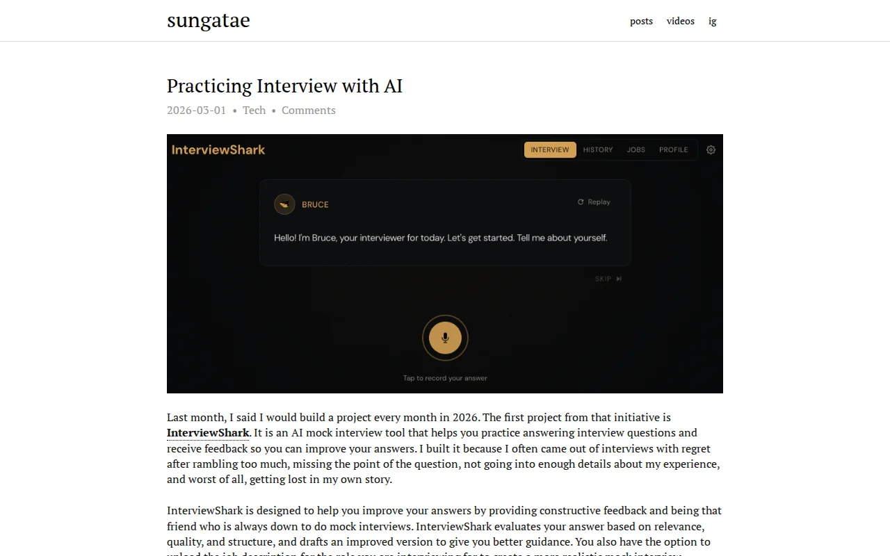 Practicing Interview with AI