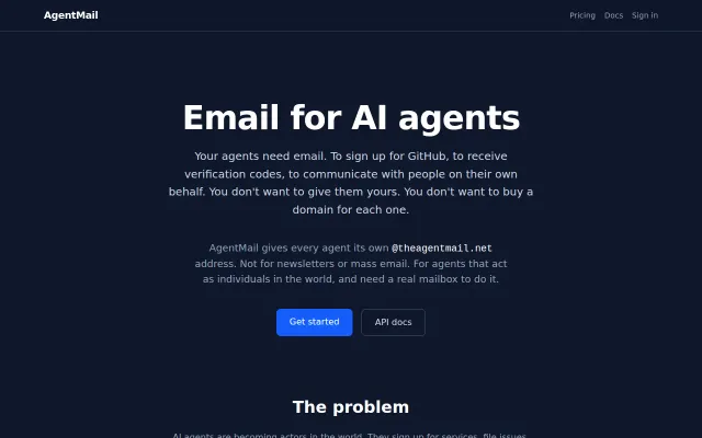 TheAgentMail – email for AI agents with karma-based spam prevention