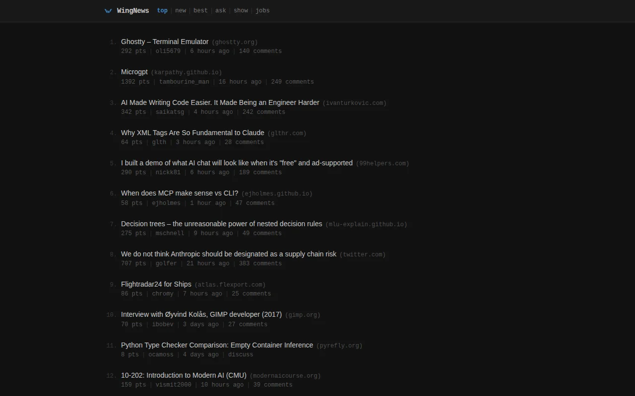 A simple dark mode Hacker News reader client built with Htmx and Go