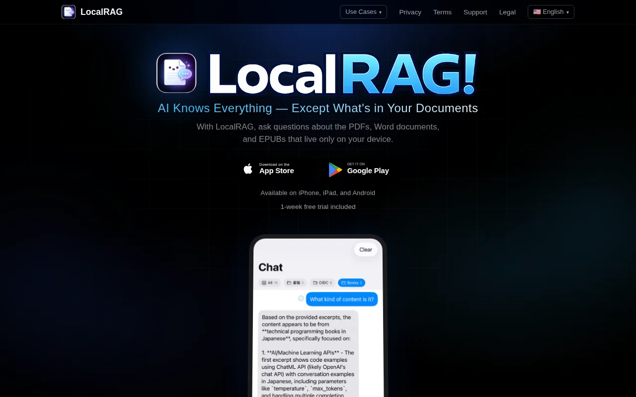 LocalRAG – Ask AI about your own documents (iOS/Android)