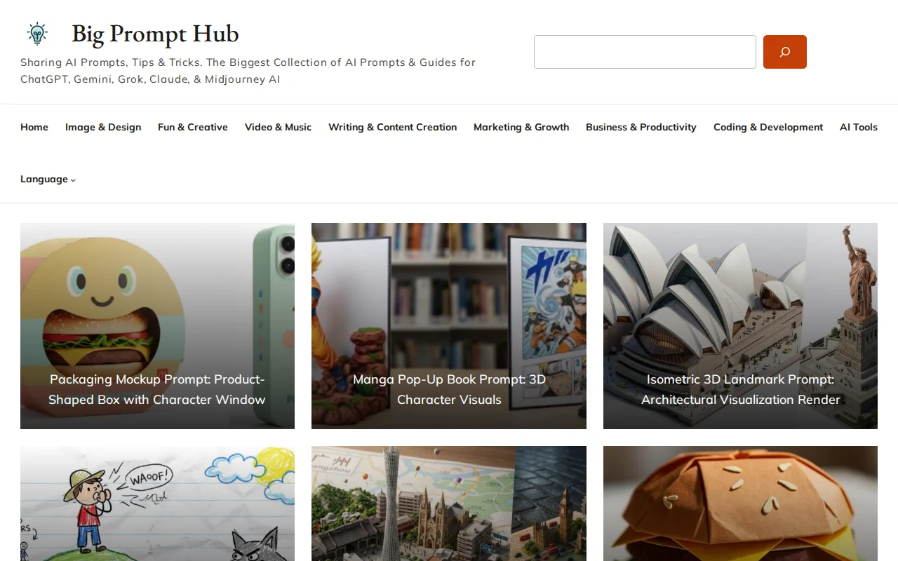 Big Prompt Hub – Sharing AI Prompts