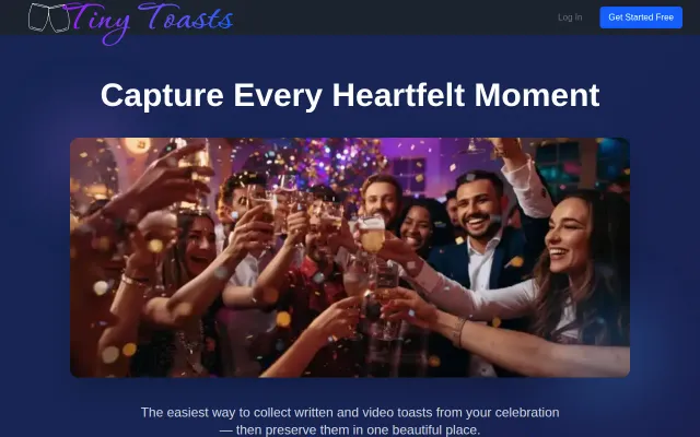 Tiny Toasts – Collect video toasts using a QR code (no app required)