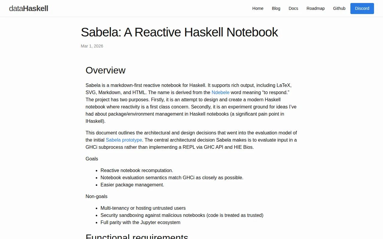 Sabela – A Reactive Notebook for Haskell