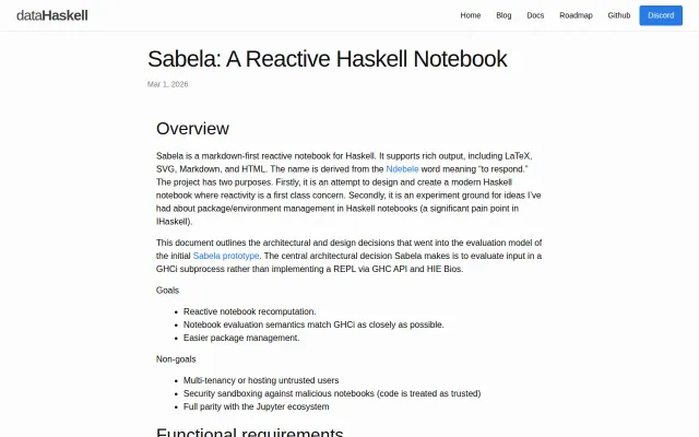 Sabela – A Reactive Notebook for Haskell