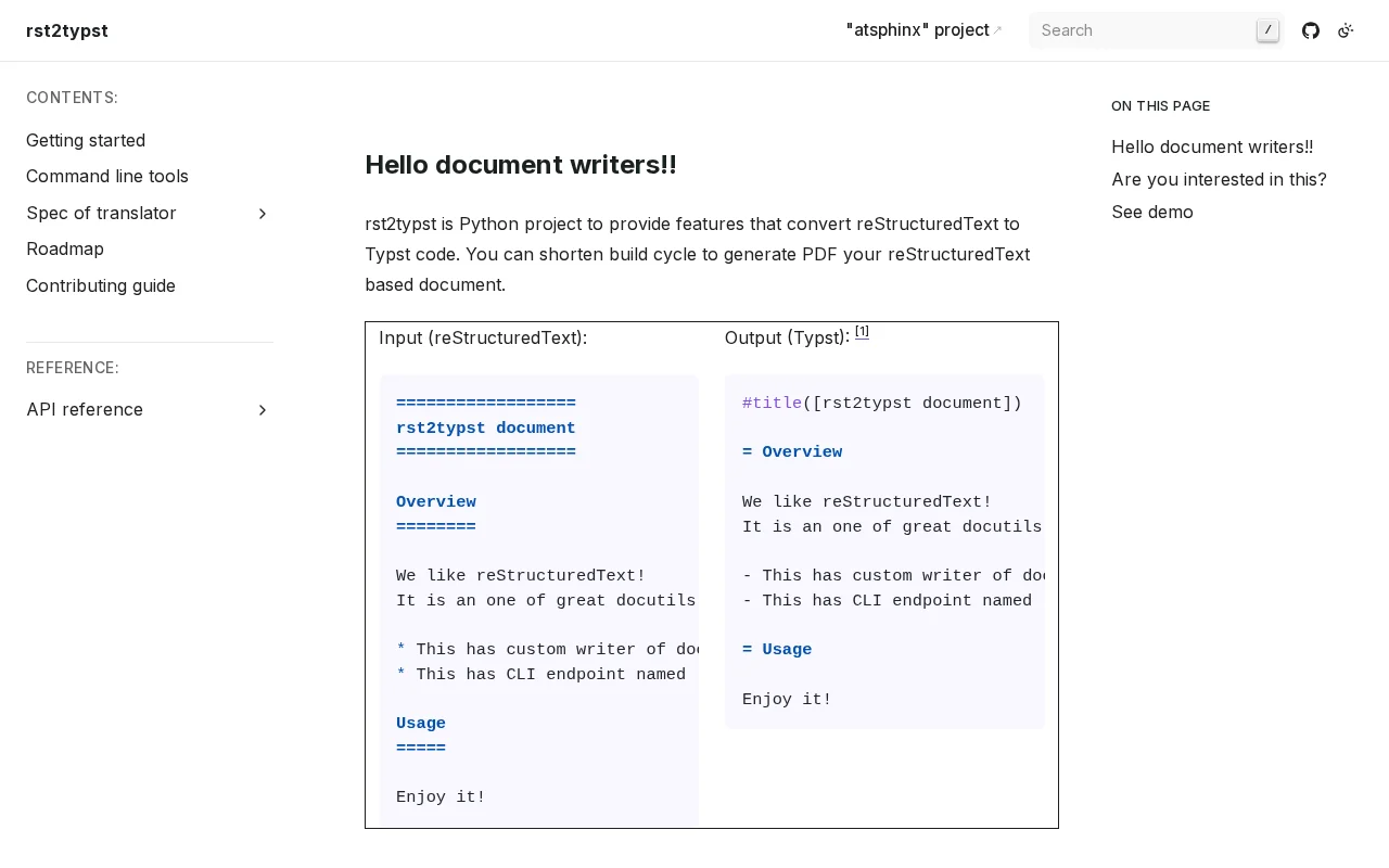 Rst2typst – Convert from ReStructuredText to Typst Code and PDF
