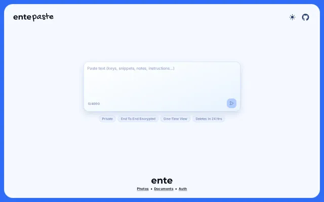 Self-destructing, end-to-end encrypted Pastebin