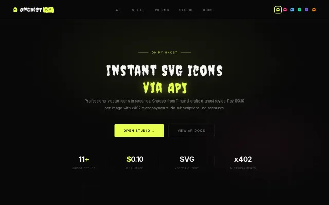 SVG icons via API, payment via HTTP 402 (like 1991)