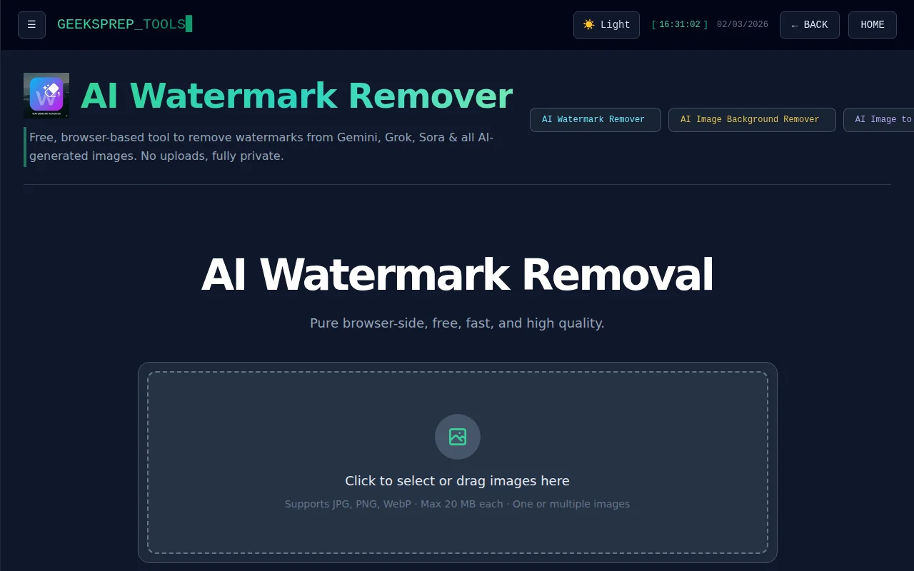 Browser-Based AI Watermark Remover – No Uploads, Client-Side Only