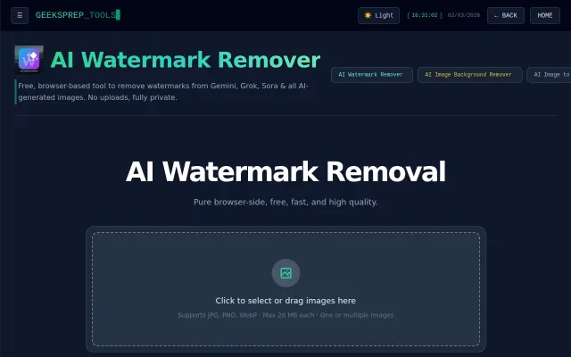 Browser-Based AI Watermark Remover – No Uploads, Client-Side Only