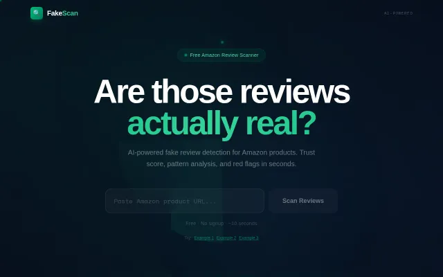 FakeScan – AI-powered fake review detector for Amazon