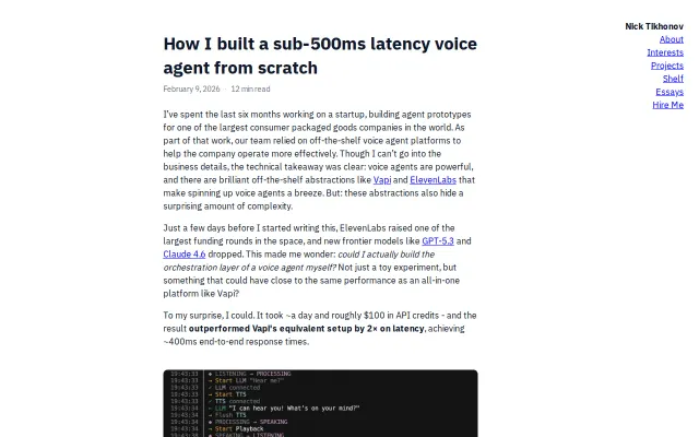 I built a sub-500ms latency voice agent from scratch