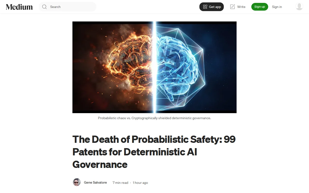 We filed 99 patents for deterministic AI governance(Prior Art vs. RLHF)