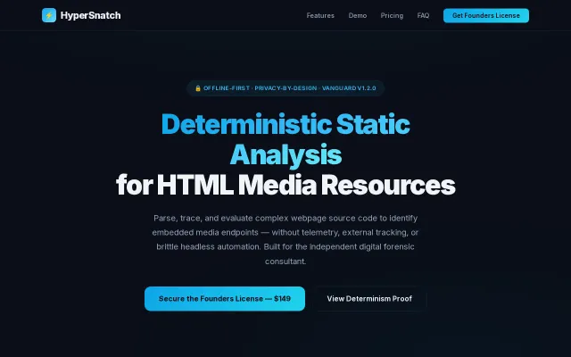 Offline desktop tool that extracts media endpoints from raw HTML