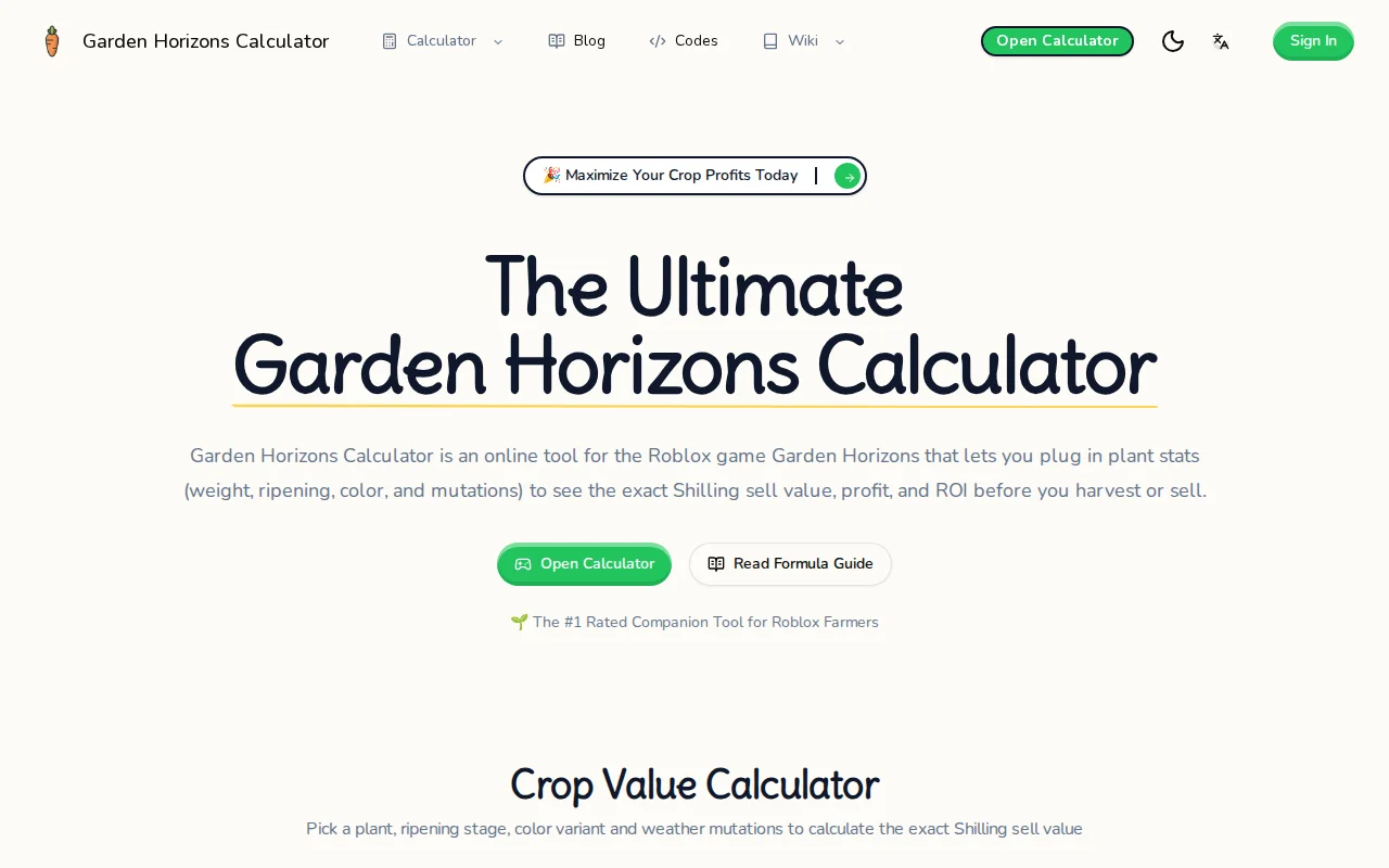 A Calculator for Garden Horizons