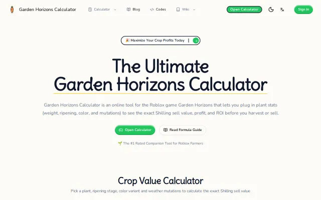 A Calculator for Garden Horizons