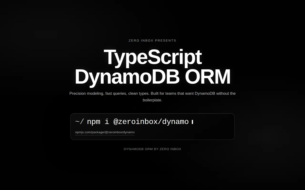 I Built a TypeScript ORM for DynamoDB