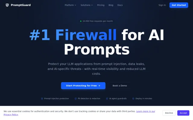 Only firewall for AI prompts with a security grade on every PR