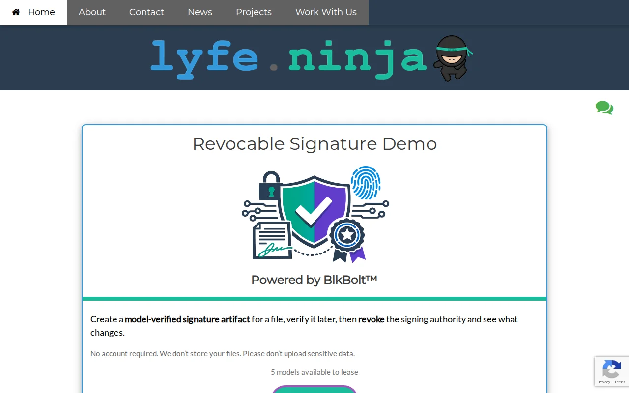 Experimental Revocable Signatures Using Model-Based Encoding