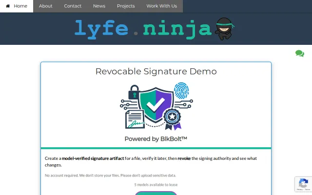 Experimental Revocable Signatures Using Model-Based Encoding