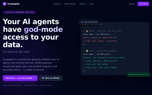 ScopeGate – Granular permission gateway for AI agents (MCP, open-core)