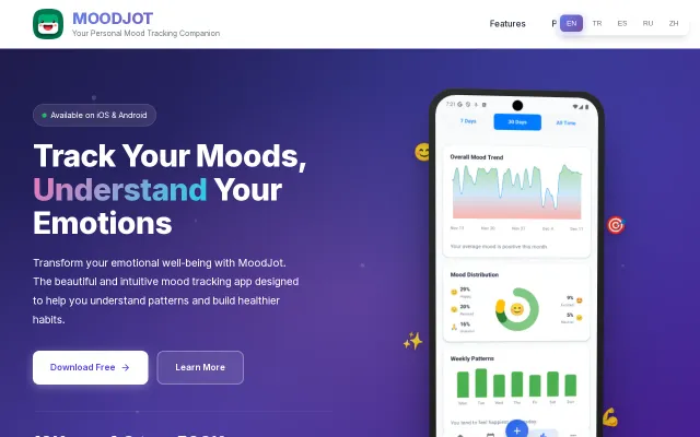 MoodJot – Mood tracker mobile app with community feed, built with KMP