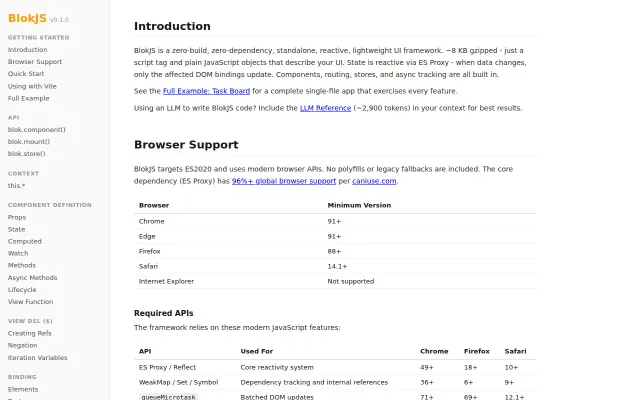 BlokJS – No VDOM, no build reactive UI framework (~9KB gzipped)