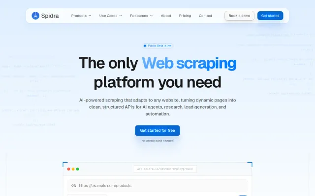 Spidra – AI web scraper that adapts to any website