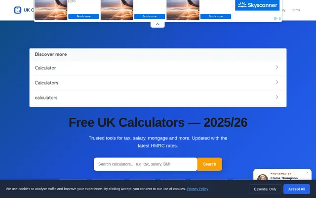 Ukcalculator.com – Free UK tax, salary and mortgage calculators