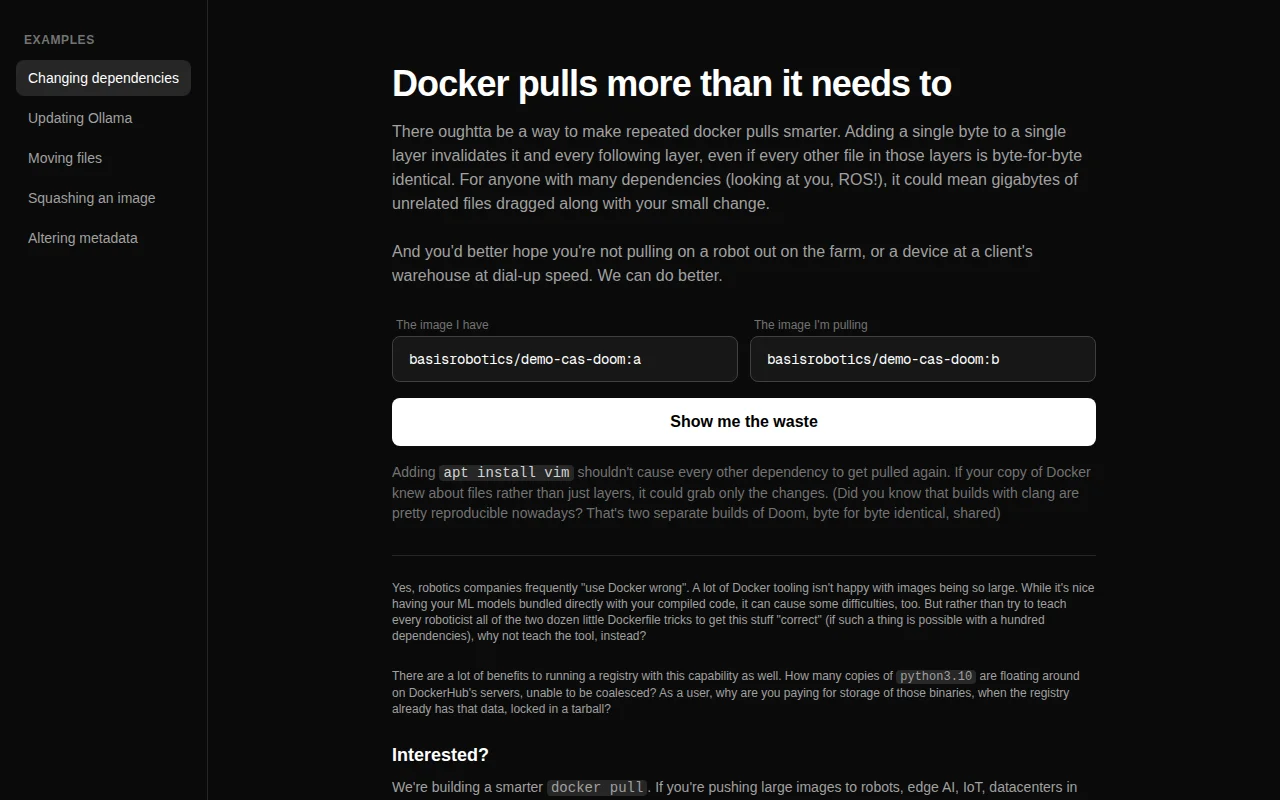 Docker pulls more than it needs to