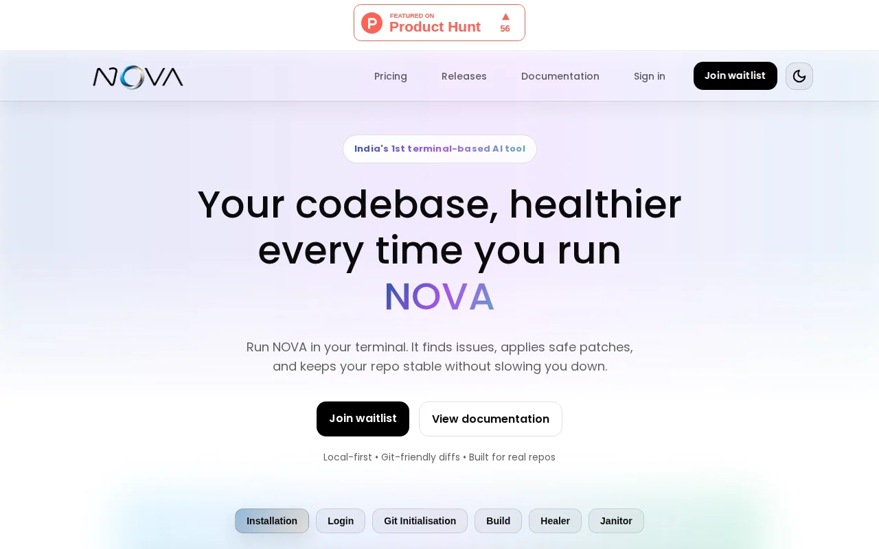 Nova – AI terminal that writes, fixes, and ships your code