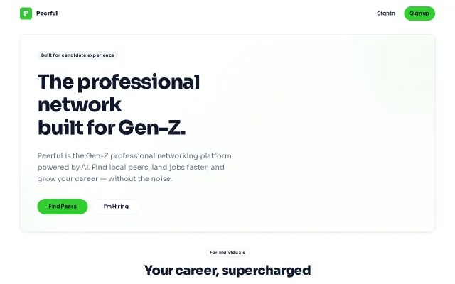 Peerful – Gen-Z focused professional networking platform