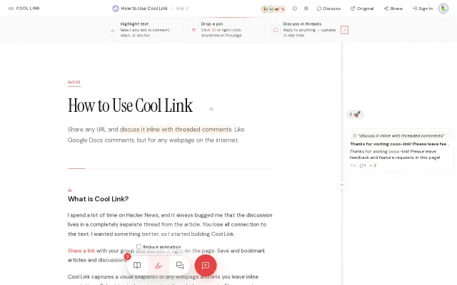I put HN discussions next to the article where it belongs
