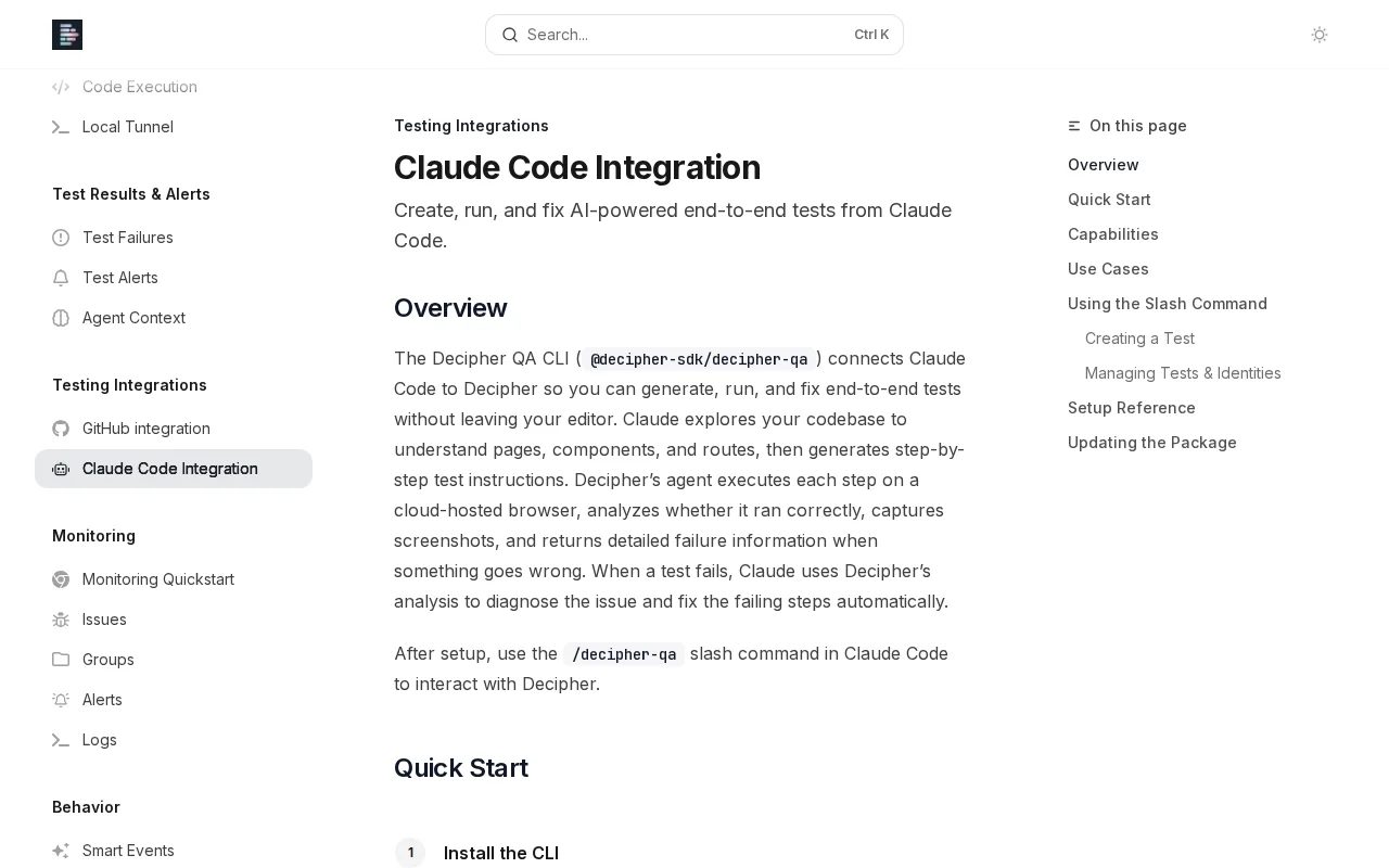 Decipher x Claude Code – Infra to auto-generate and maintain E2E tests