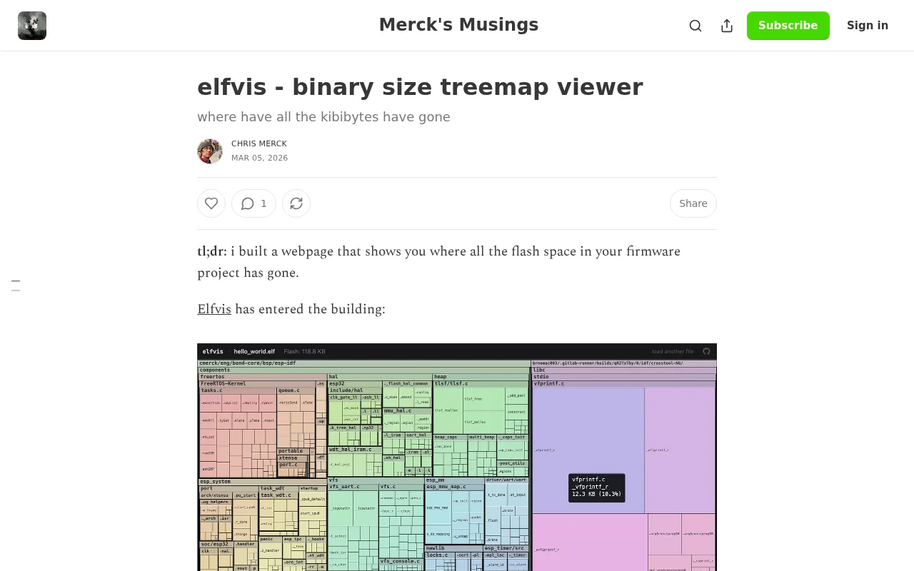 Treemap Firmware Bloat Visualizer (Rust/WebASM)